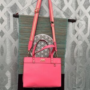 Anne Klein Pink Tote Bag with Gold Accents